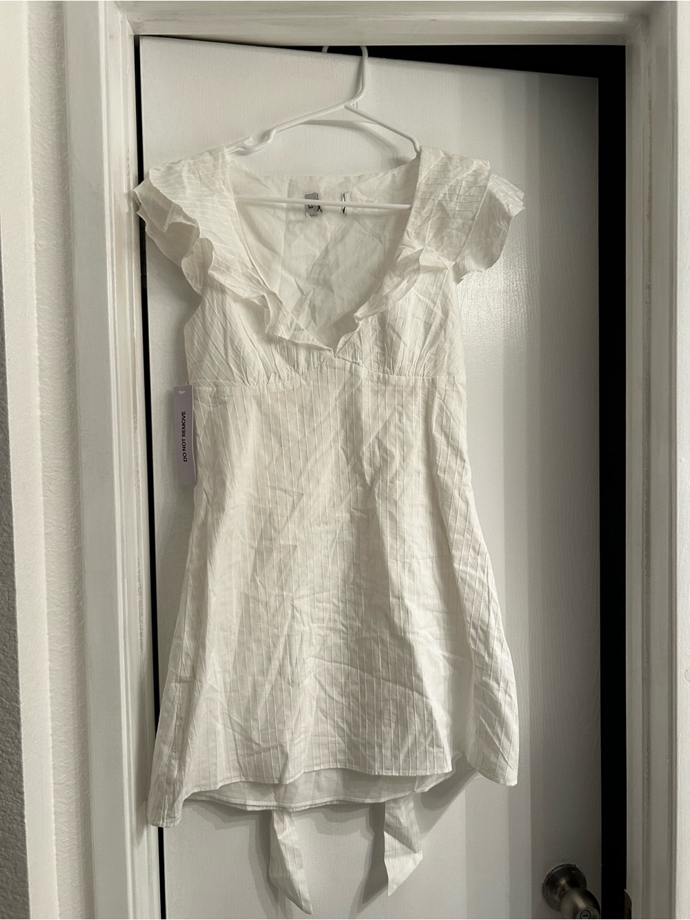 Princess Polly White Ruffle V-Neck Women's Top